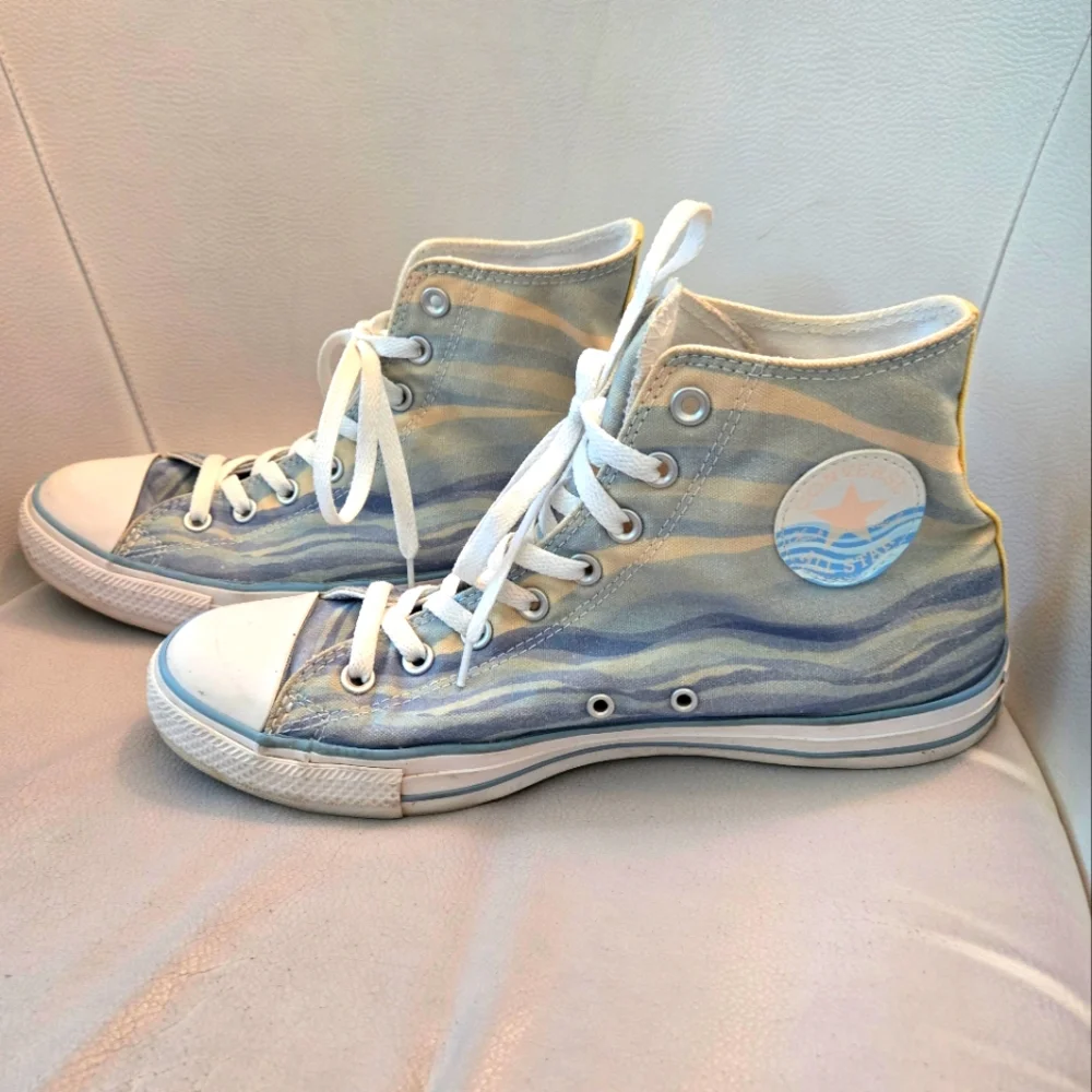 Millie Bobby Brown Converse Chuck Taylor High Tops Blue Wave Size 10